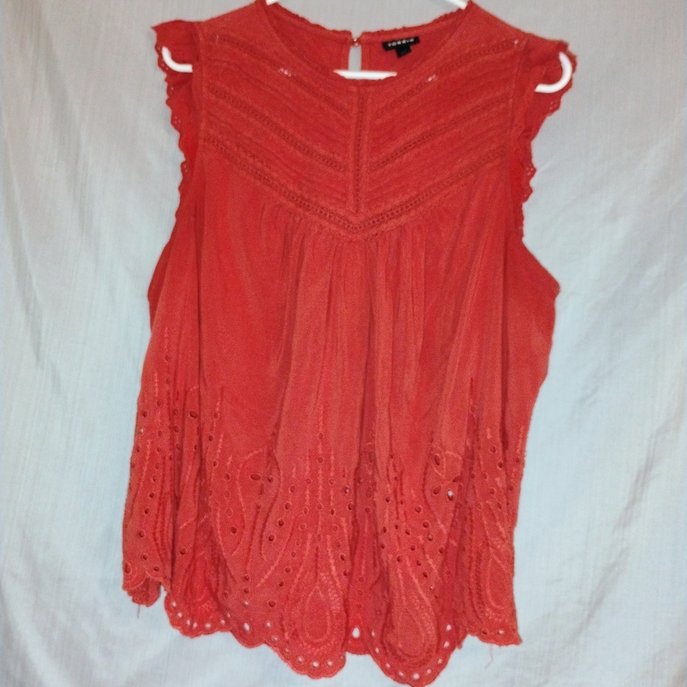 Torrid 2 Coral Sleeveless Blouse